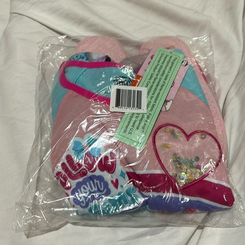 Nichelodeon JoJo Siwa 7/8 nightgown underwear slip on slippers bundle nwt